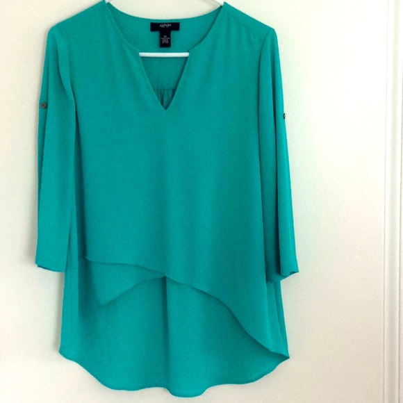 Alfani Tops - Alfani blouse, Aqua, Size 4P, Excellent condition.